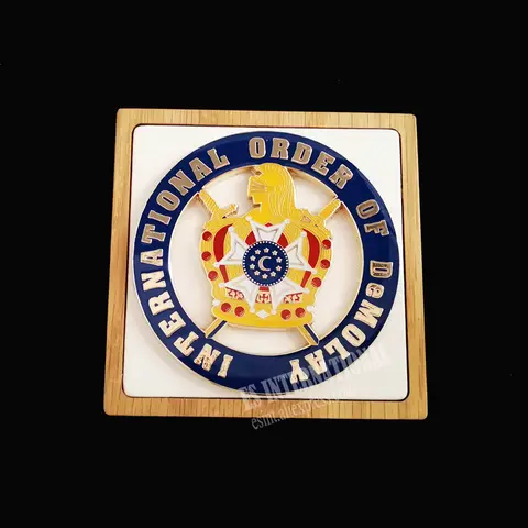 Masonic Car Emblem Blue 'DEMOLAY' Badge Mason Freemason Size 3'' NO.28 Symbol Gift for Freemason Cloth Accessories Business