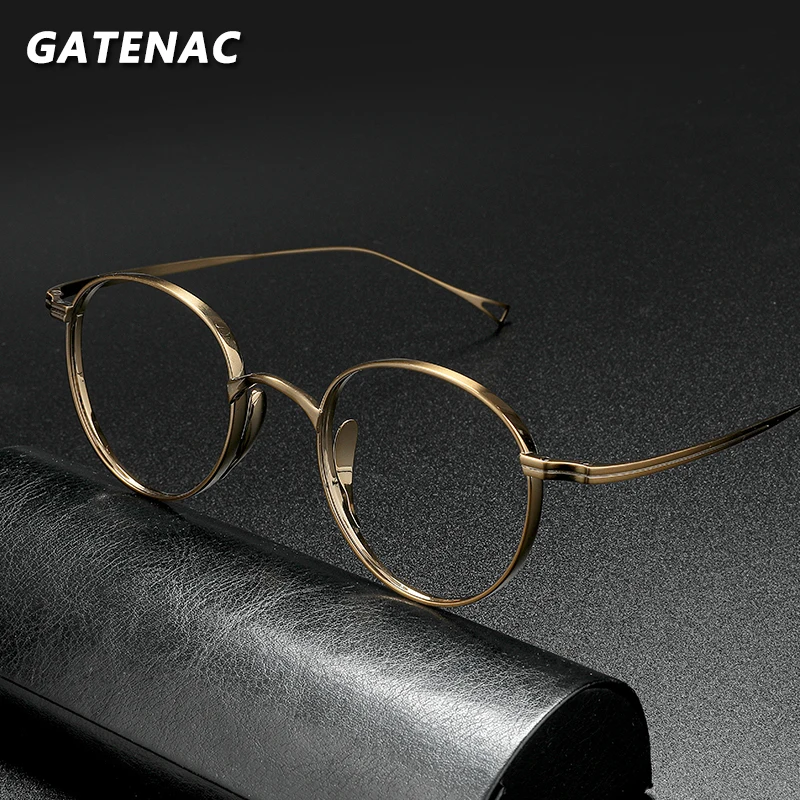 Vintage Pure Titanium Eyeglasses Frame Men Retro Prescription Myopia Glasses Frame Women Japan Designer Luxury Brand Eyewear