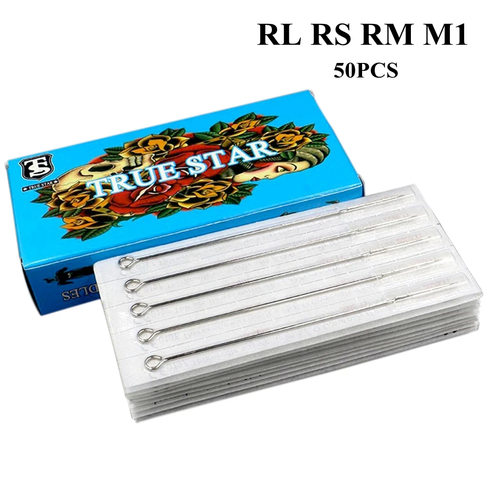 Agujas de tatuaje TRUE STAR, microagujas redondas Premium 5RL, agujas de acero inoxidable esterilizadas para suministros de ametralladoras de tatuaje