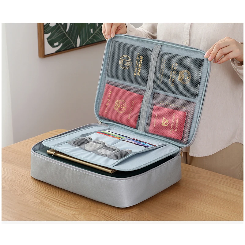 Fireproof Bank Card Package With Lock Document Storage Box Household Family Account Book Multi-function Box Certificate Document