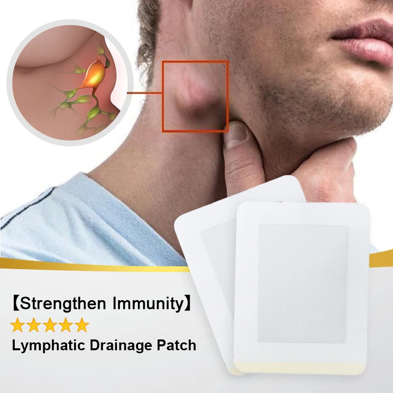 6Pcs/bag Thyroid Gland Lymph Nodes Patch Breast Lymphatic Drainage Plaster Effective Anti-Swelling Neck Lymphatic Detox Patch