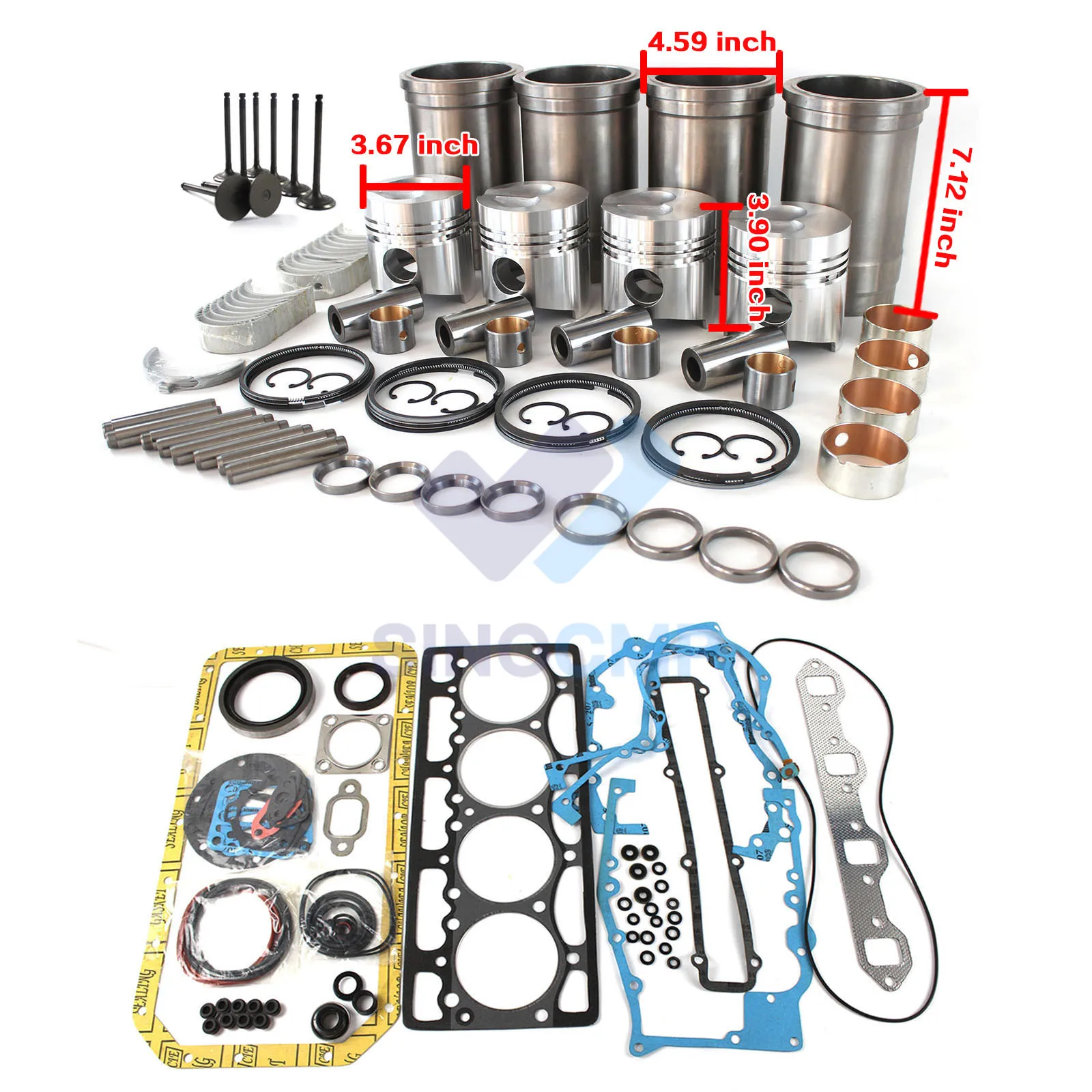 

4D94-2 4D94E Engine Rebuild Kit For Komatsu Excavator Dozer Wheel Loader