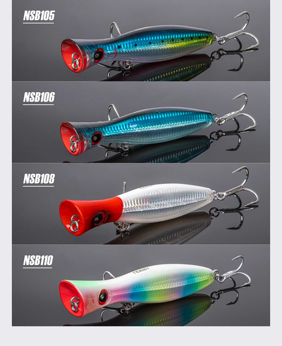 Noeby Popper Angelköder 120 mm 43 g 160 mm 78 g 200 mm 154 g Topwater Wobbler Salzwasser künstlicher harter Köder für GT Angelgerät – Detail 12