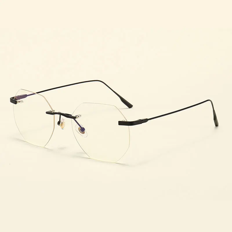 Metal Frame Glasses Rimless Eyewear Unisex Anti Blue Ray and Optical Eye Glasses New Arrival Spring Hinges Hot Selling
