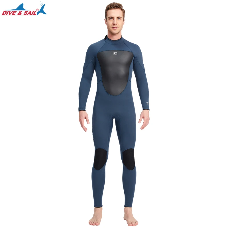 Pełny kombinezon dla mężczyzn, kombinezony 3mm, neopren, Surfing, nurkowanie, Snorkeling, długie rękawy, zima, wiosenny strój kąpielowy, S-4XL