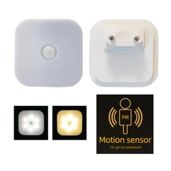 2024 Night Light With EU Plug Smart Motion Sensor LED Night Lamp Wall Plug Light Lamp WC Bedside Lamp For Hallway Pathway A8-1