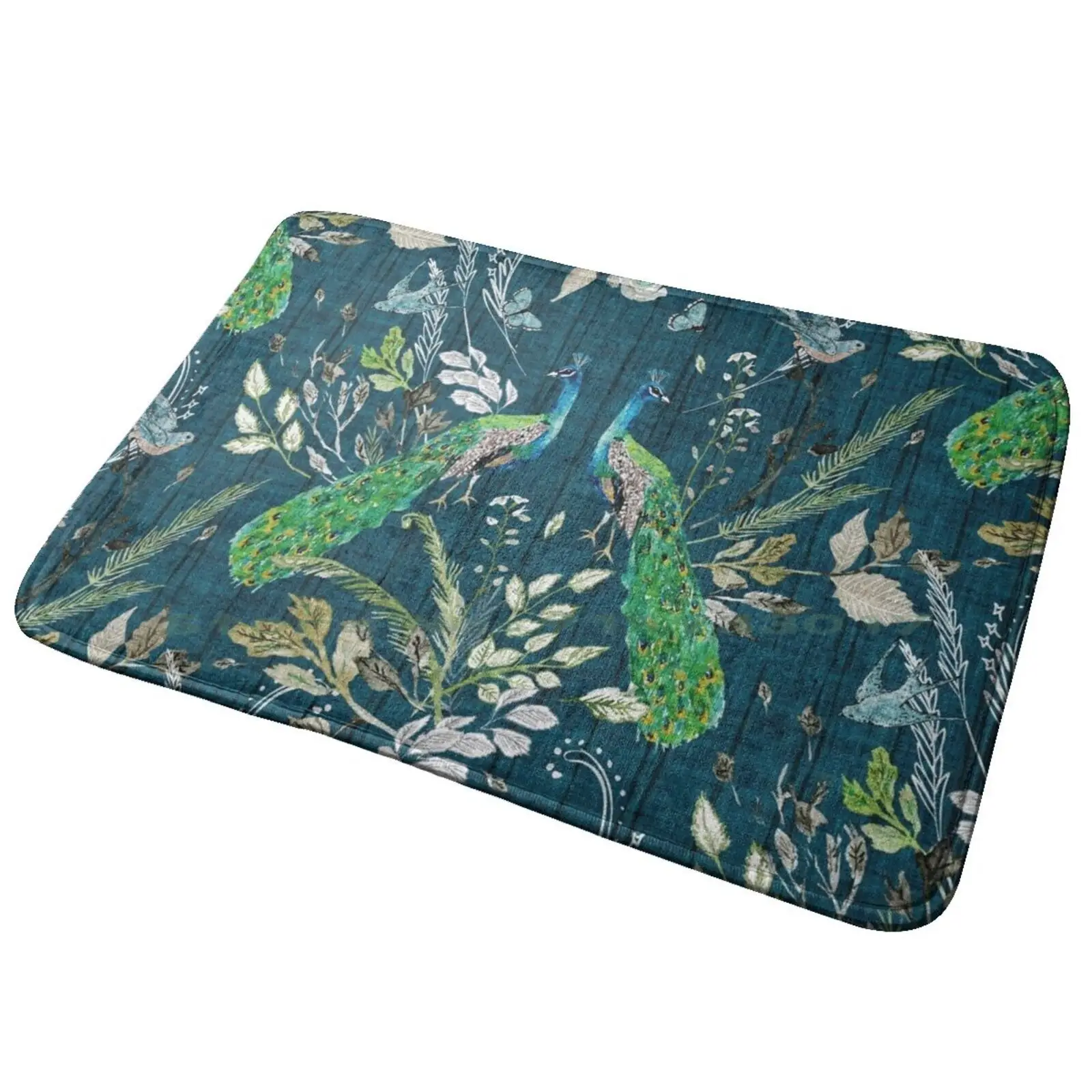 Peacock Chinoiserie ( Teal ) Entrance Door Mat Bath Mat Rug Hand Positionsdeluxe Sweetener Thankunext Justlikemagic Edit