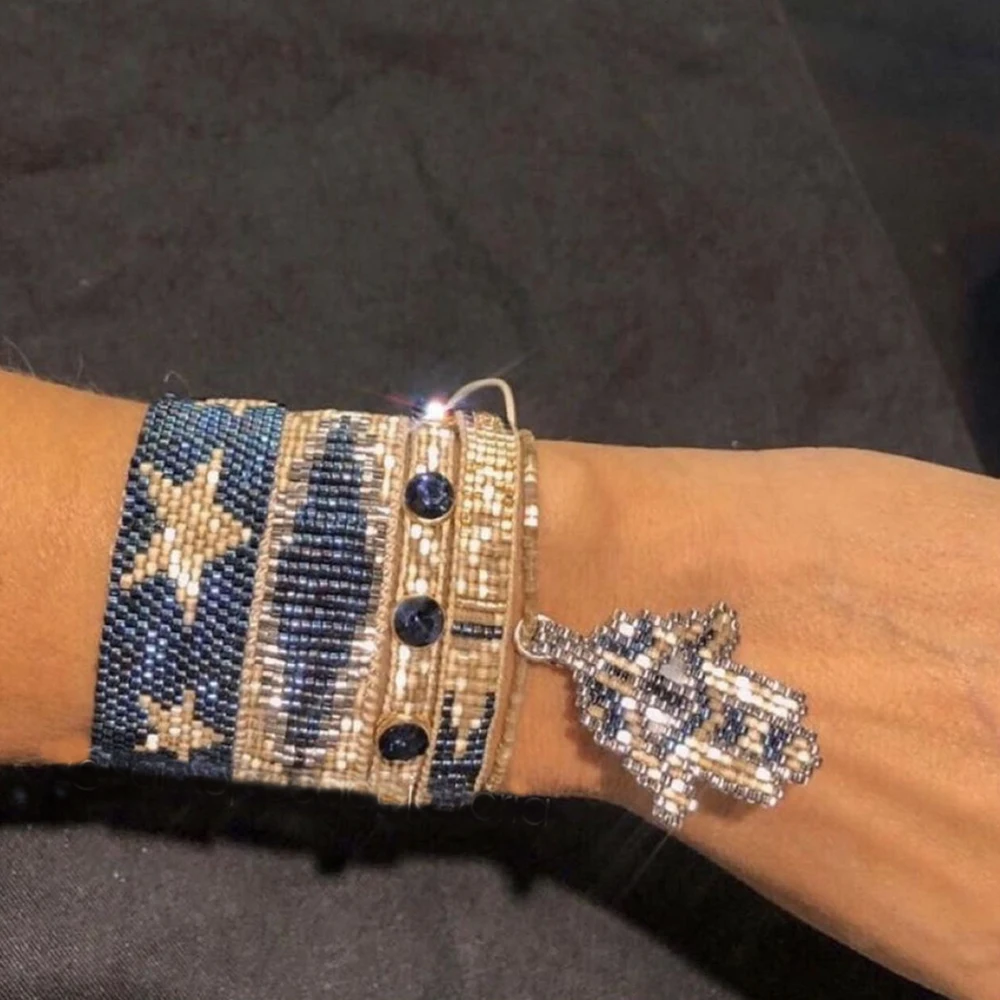 

BLUESTAR 2021 MIYUKI Bracelet Fashion Women Bracelets Star Fatima Hamsa Hand Pulseras Mujer Moda Handmade Crystal Armband