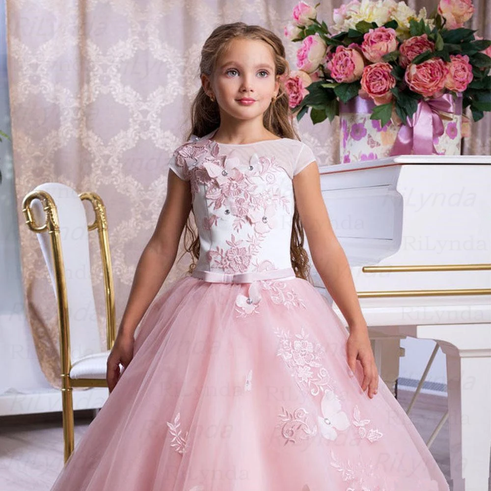 Vintage Bloem Meisjes Jurk Voor Bruiloft Avond Kinderen Princess Party Pageant Lange Jurk Kinderen Jurken Voor Meisjes Formele Kleding