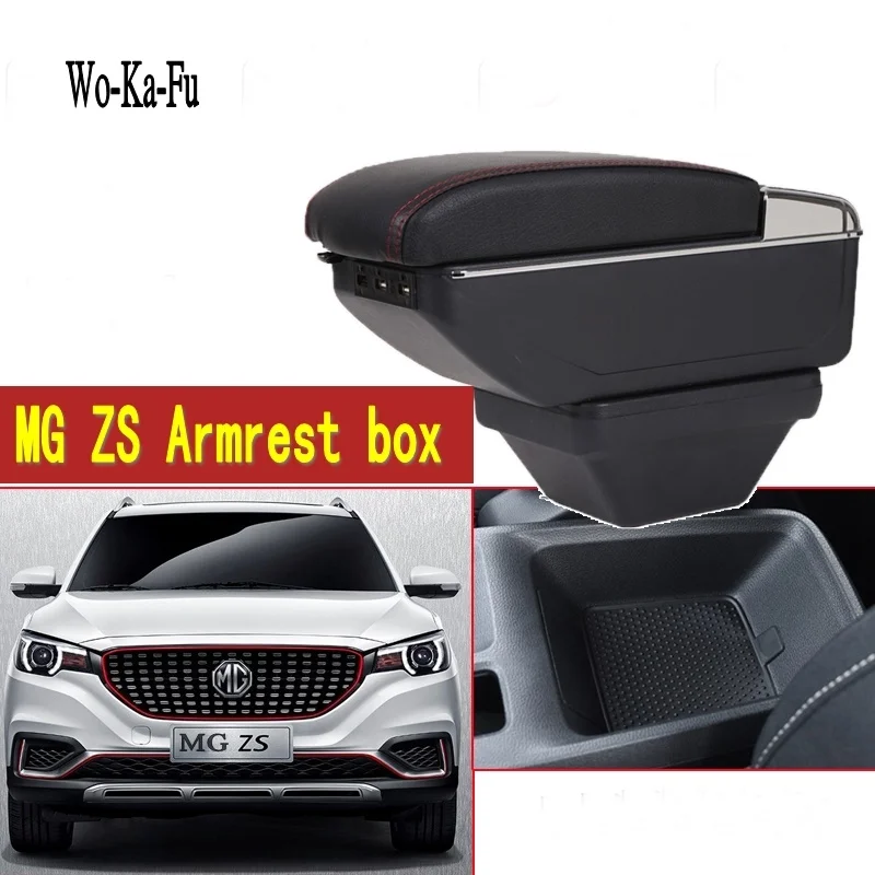 For MG ZS Armrest Box Arm Elbow Rest Center Console Storage with Phone Charging USB Interface Cup Holder