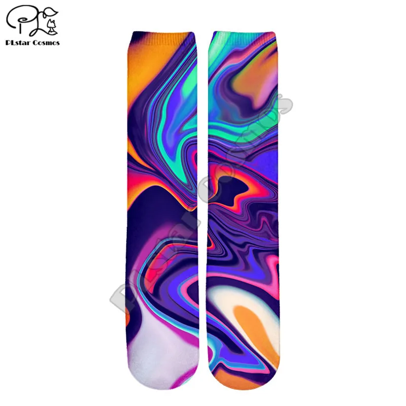 PLstar Cosmos Psychedel Colorful Art 3D Printed 2021 New Fashion Cotton Socks Brand Warm Stocking Unisex Casual Sock Style-A41