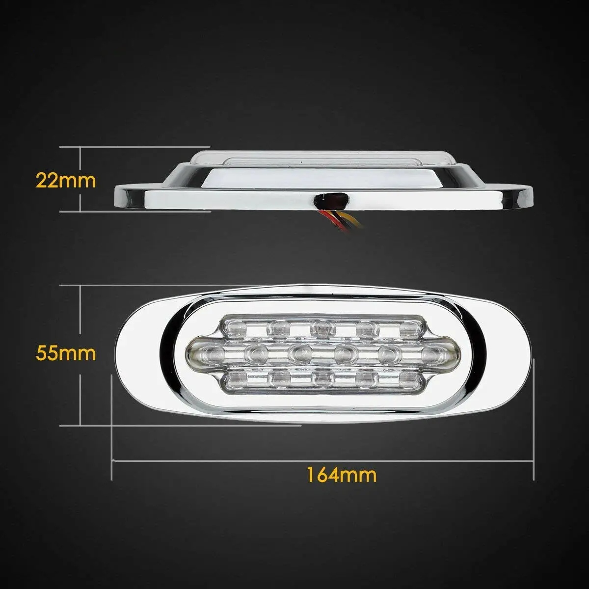 4pcs 16 LED Side Marker Lights for Freightliner Peterbilt Truck Cab Sleeper DC12V Truck Trailer Lorry Warning Fog Light Bar