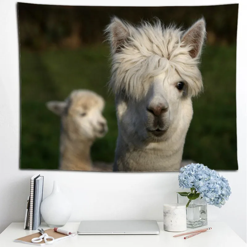 Hot Sale Custom High Quality Alpaca Wall Hanging HD Landscape 3D Printing Digital Printing Home Decoration Tapestry