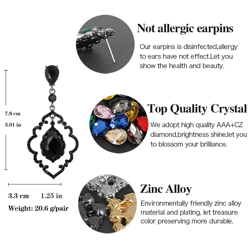 Veyofun Hollow Vintage Rhinestone Crystal Drop Earrings Fashion Party Dangle Earrings Jewelry for Women Gift New Wholesale