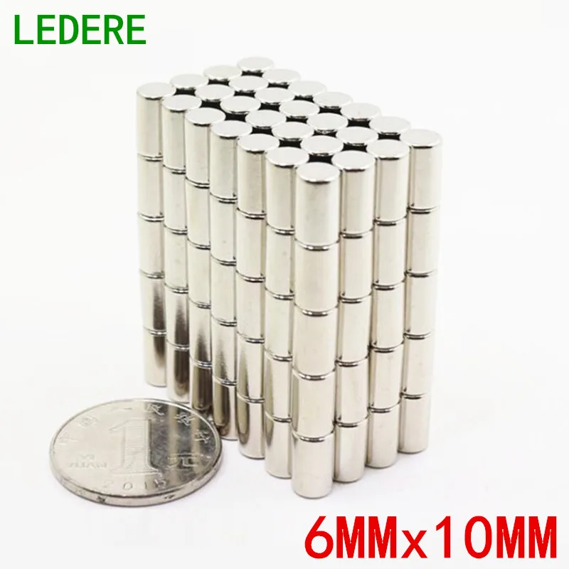 20-1000PCS 6mm x 10mm Strong Round Cylinder Neodymium Disc Magnets 6*10 NEW 6x10 Art Craft Connection 6mm*10mm 6x10 6x10mm