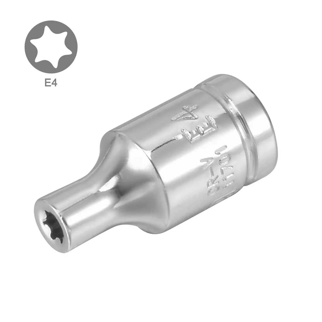 uxcell 2Pcs 1/4-inch Drive E4 External Torx Shallow Socket, Cr-V Steel