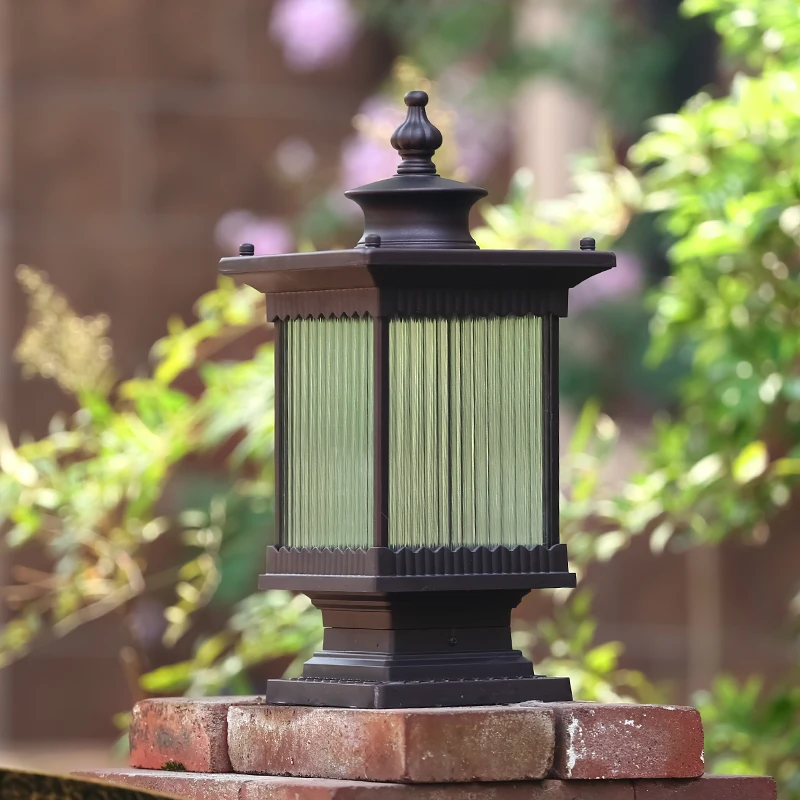 Outdoor Pillar Lamp Wall Lamp Door Post Lamp Waterproof Exterior Black Round Ball Garden Yard Pillar Lighting