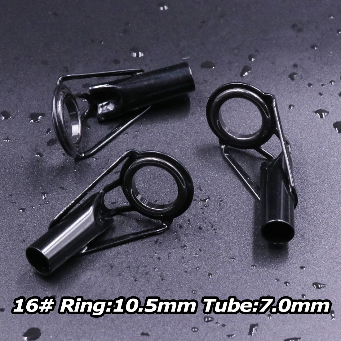 5 Stück Angelrute spitzen führungen Reparatur satz Edelstahl rahmen Keramik ringe schwarze Rute Bau führung Augen bau Reparatur 6 # ~ 16 #