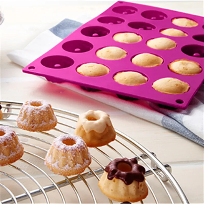 20cup 30*20cm Savarin(Dia 4cm) Silicone Cake Mold Mini Cake Pan Pudding Chocolate Mold Muffin Mould DIY Baking Tools