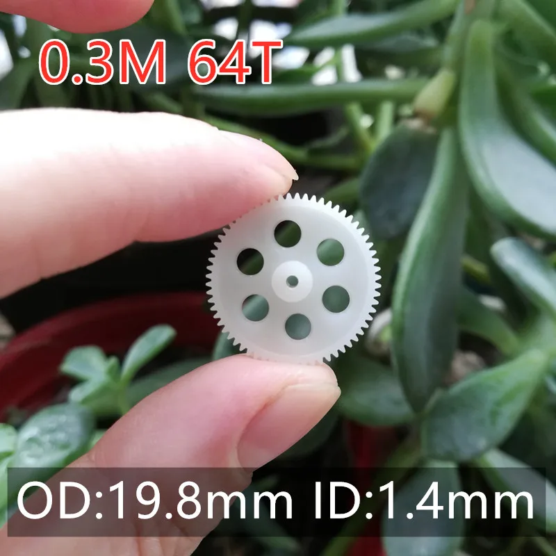 4PCS 0.3M 64T OD 19.8mm 1.4mm 2CM 3mm Gear 64T Teeth Main Gears R/C Quadcopter Drone Helicopter DIY  Model Toys Spare Parts