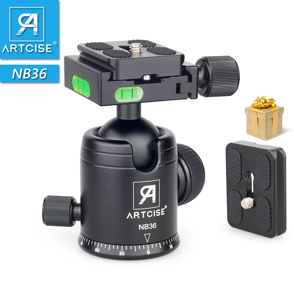 ARTCISE NB36 ขาตั้งกล้องPanoramicขาตั้งกล้องCNC Anodized Ballheadสำหรับกล้องDSLR Quick Quick Release Plateเป็นของขวัญ