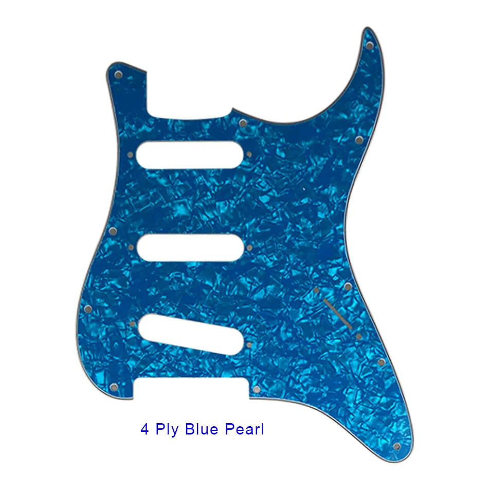 11 Screw Hole Guitar Pickguard for USA/Mexico Fender Strat Standard SSS St Scratch Plate NO Control Punch Holes Multi Colour