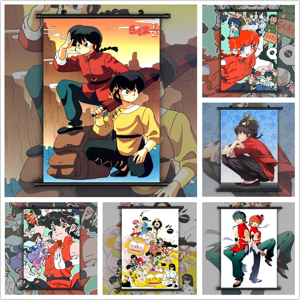 Pósteres de Anime de Ranma, ½ champú, Saotome, Ranma, lienzo, pintura, carteles de pared, arte de pared, decoración para sala de estar, imagen, decoración del hogar