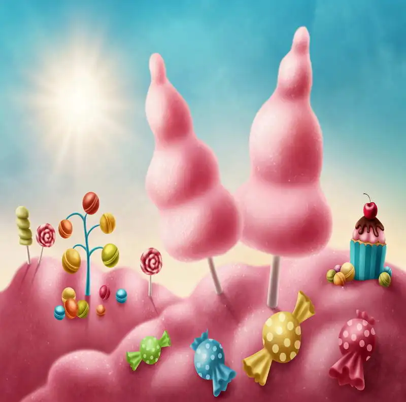 8x8FT Pink Ice Cream Cupcake Cand Land Candyland Custom Photo Studio Background Backdrop Vinyl 240cm x 240cm