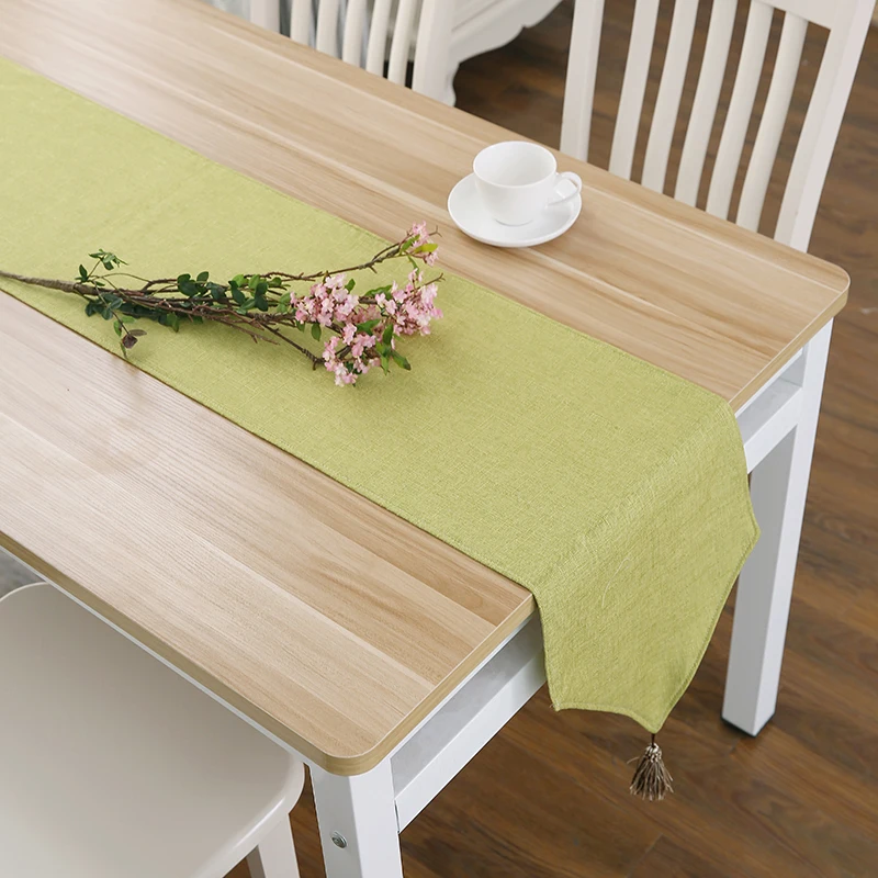 Modern fashion solid table cloth Party Wedding Decoration cloth bamboo carvas cloth Table Runner Cloth Cover