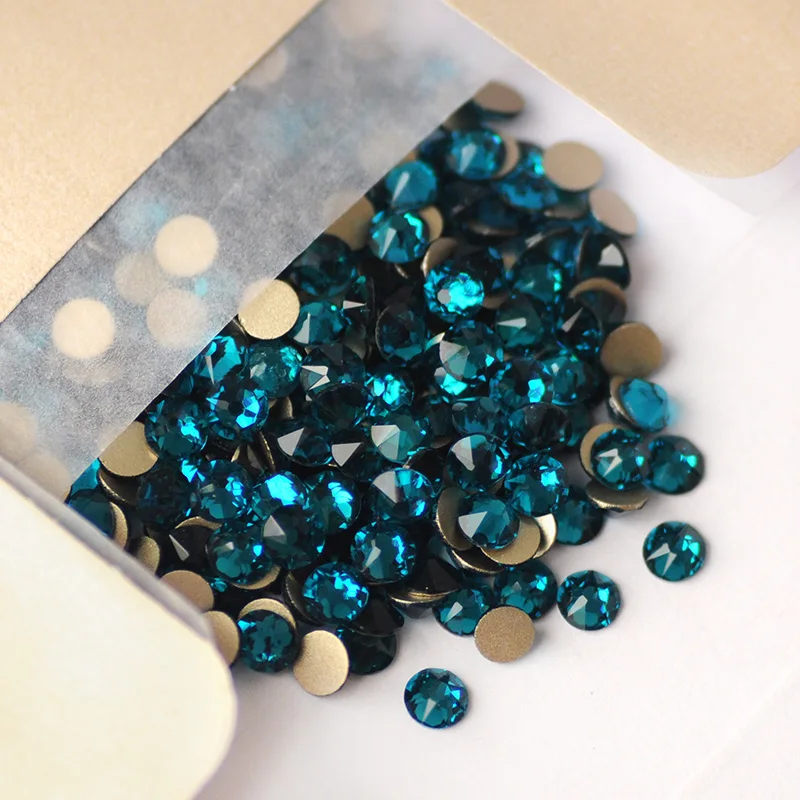 YANRUO 2088NoHF All Sizes Blue Zircon Flat Back Strass DIY Nail Art Glass Rhinestones Non Hotfix Crystals For Decoration