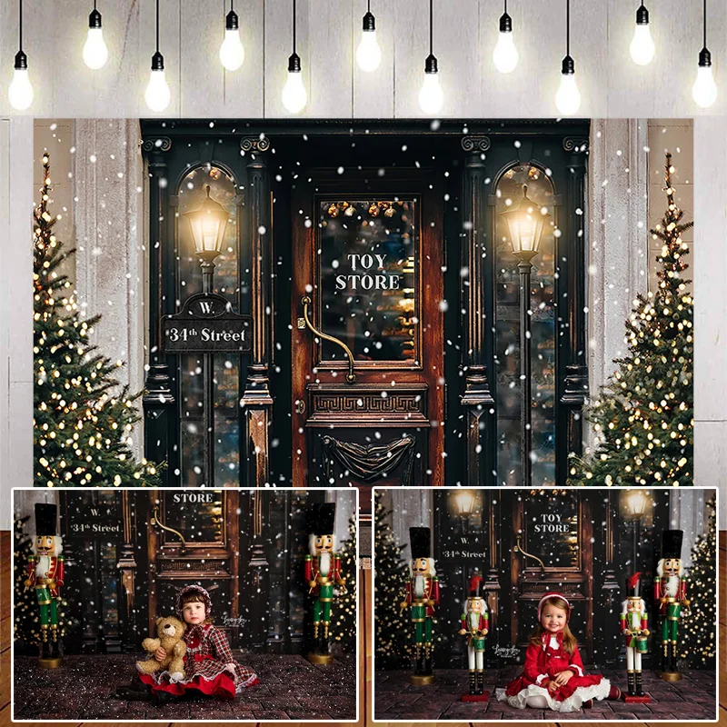 Mocsicka Xmas Photography Background  Toy Christmas Tree Store Snowflake Bokeh Backdrops Portrait  Photo Decoration Props Studio