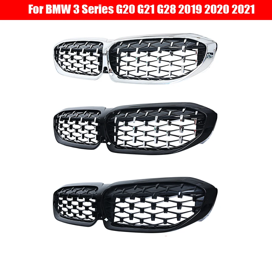 

Car Styling Middle Grille for BMW 3 Series G20 G21 G28 2019-2020 ABS Plastic Front Bumper Grill Auto Center Grille Vertical Bar