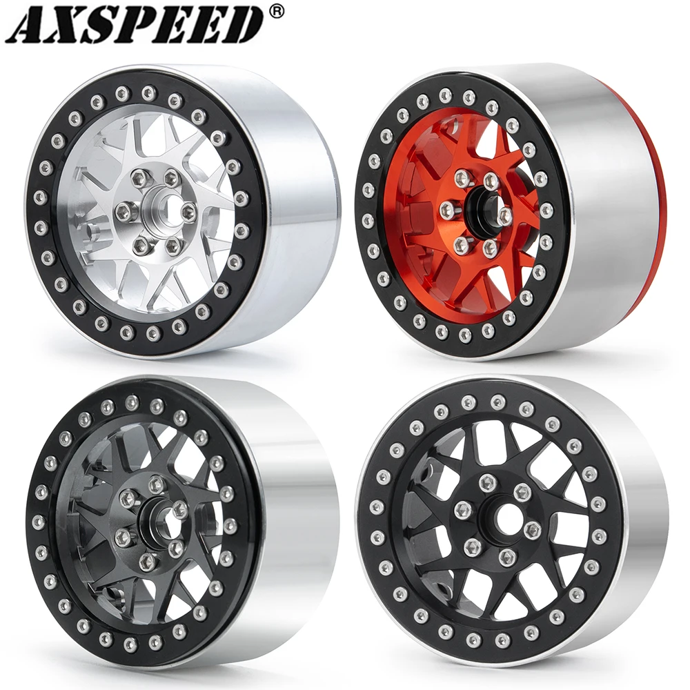 

AXSPEED 4PCS Beadlock 2.2inch Wheel Rims for 1/10 Axial Wraith 90018 SCX10 D90 D110 TRX4 RC Crawler Car Wheel Hubs