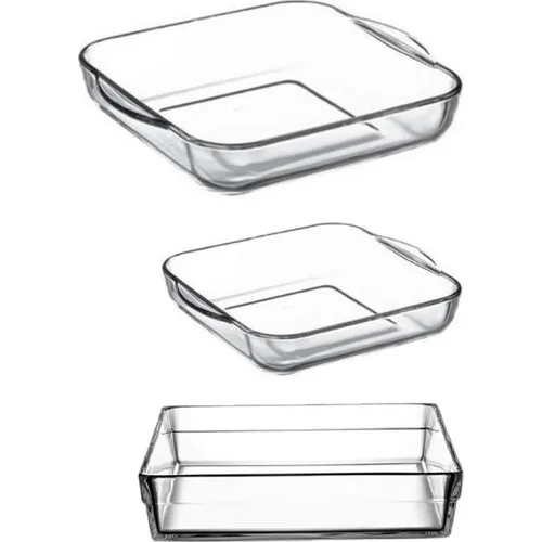 Pasabahce Pyrex Baking Tray-3 Pcs Pyrex Kitchenware Set