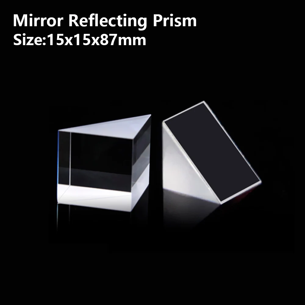 

Mirror Reflecting prism Isosceles right angle optical glass visual angle Detection prism Reflecting slope 90° 15x15x87mm