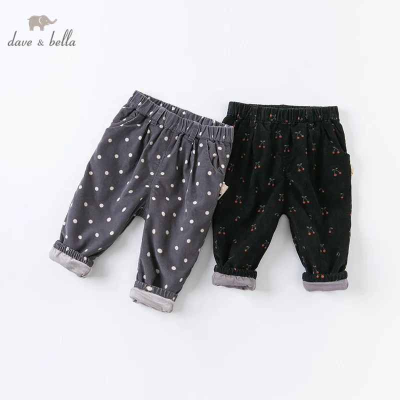 

DBZ15340 dave bella autumn baby girls fashion print pockets pants children full length kids pants infant toddler trousers