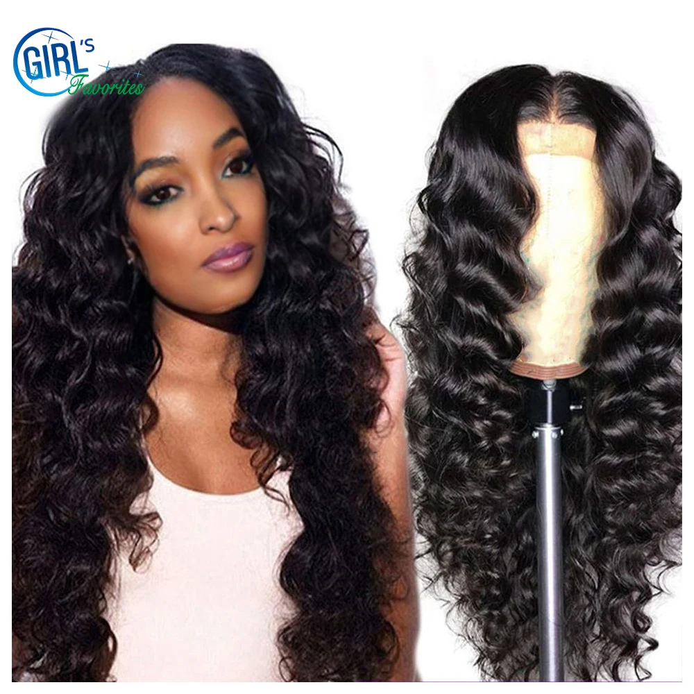 Peruano solto onda profunda peruca 13x4 laço frontal peruca 150 densidade frente do laço perucas de cabelo humano para preto feminino remy pré arrancado