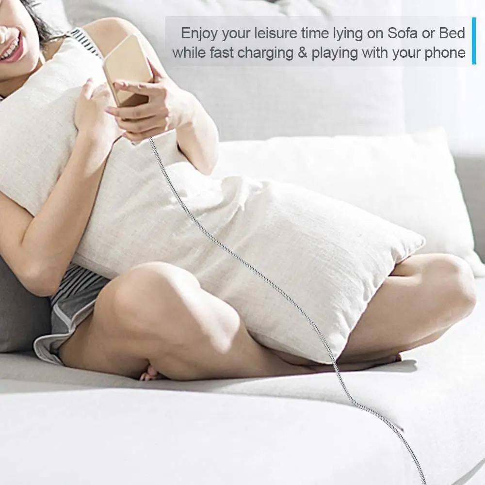 USB C a USB-C Cable 10ft 60W trenzado USB-C Cable 3A carga rápido Compatible con para MacBook(Pro) Galaxy S20/S20 + Ultra/S10/S9