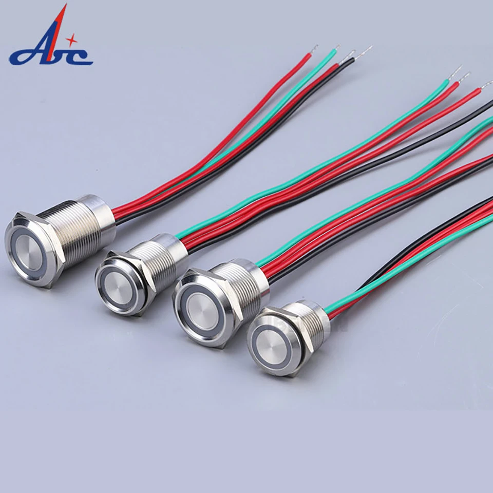

19mm Piezo Touch Sensor Switch IP67 Waterproof DC 12V Dimmable/Not Dimmable Ring LED Strip Light Sensor Touch Detector Switch