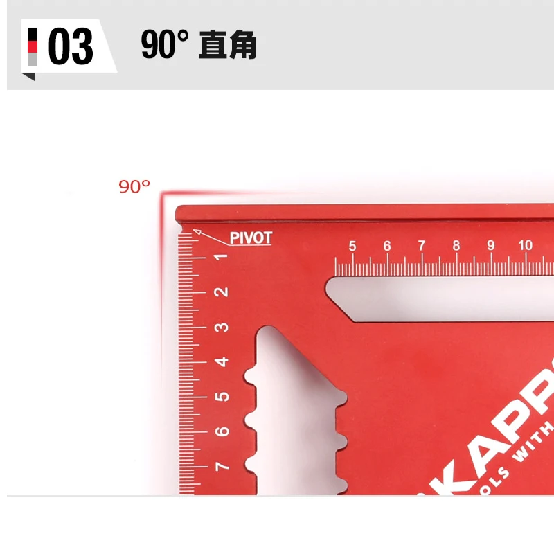 Kapro aluminum alloy triangular ruler 45 ° 90 ° woodworking ruler angle marking ruler woodworking tools