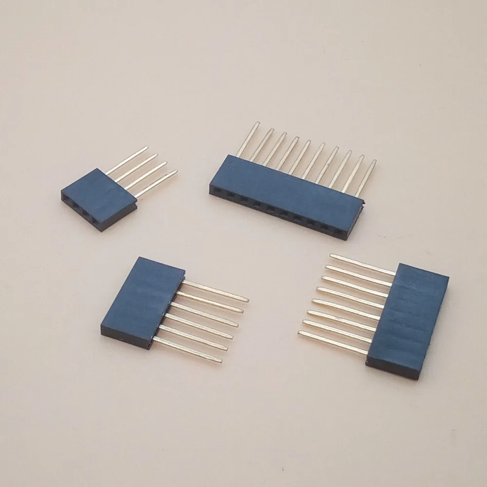 20Pcs 2.54mm Single Row Female Long pins 11mm Breakaway PCB Board Pin Header socket Connector 1*4/6/8/10Pin For Arduino