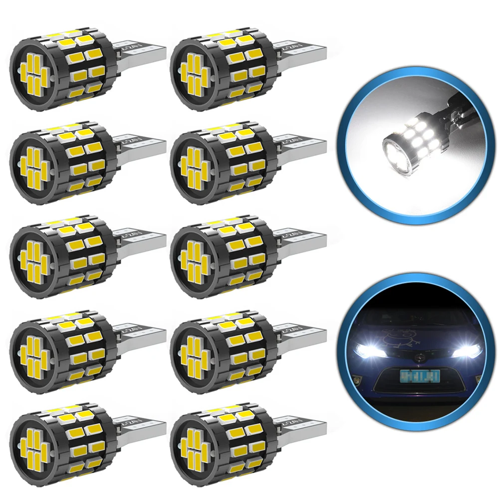 

10x T10 W5W LED Car Canbus Bulbs 168 194 Car Parking Lights For Alfa Romeo 159 147 156 Giulietta Peugeot 307 Seat Leon 2 MK3 FR+