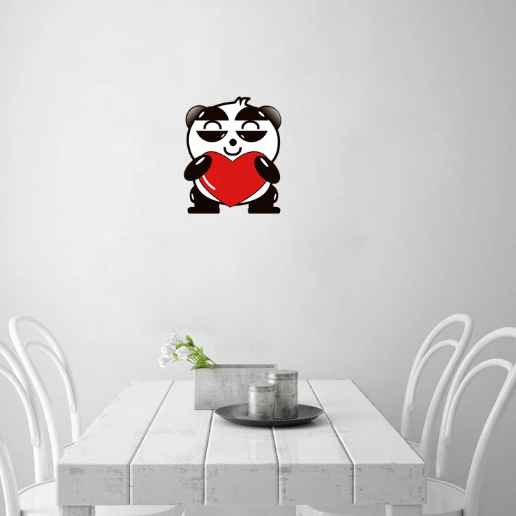 Three Ratels QC489 Funny panda wall stickers for home decoration PVC Refrigerator label wall stickers for bathroom