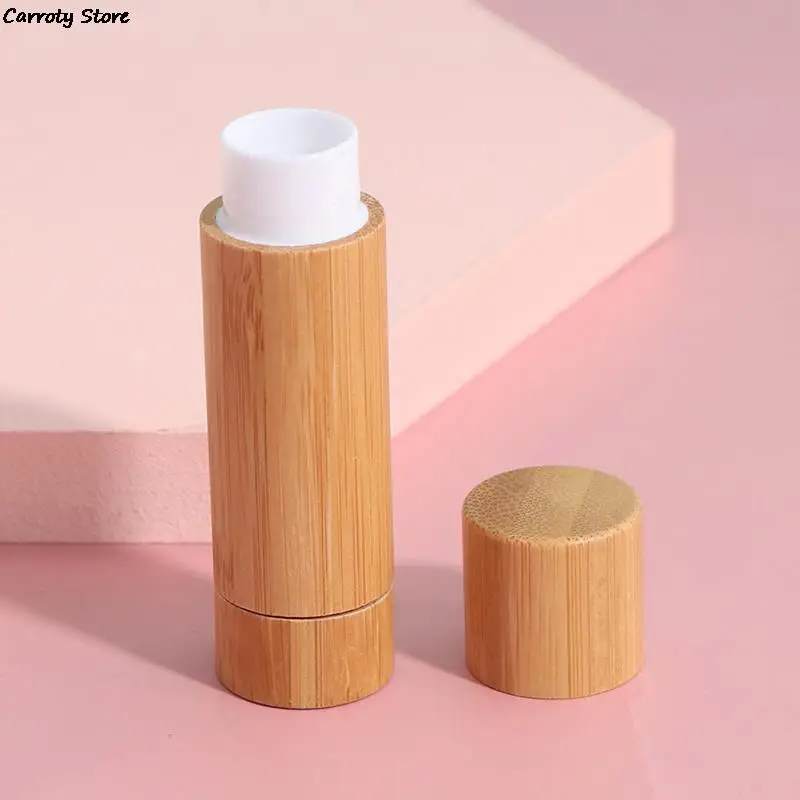 1Pc 4ml Natural Bamboo DIY Lipstick Empty Lip Tube Cosmetic Container Travel Bottle