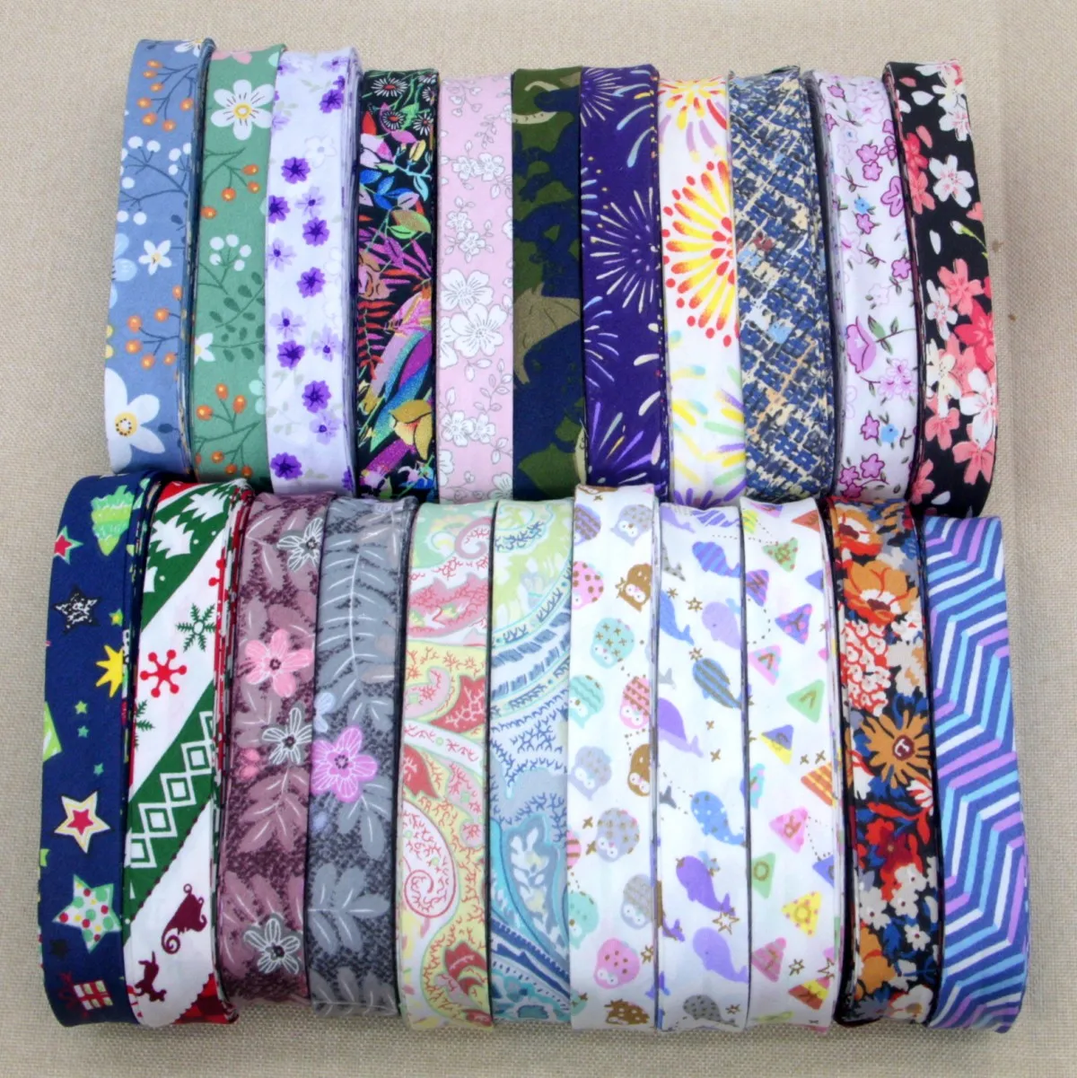 Printed Cotton Bias Tape, Folded, Folded, for Garment, Table Cloth, Quilt Craft, Sewing, DIY, 20mm, 5 Meters/Lot, New Arrival