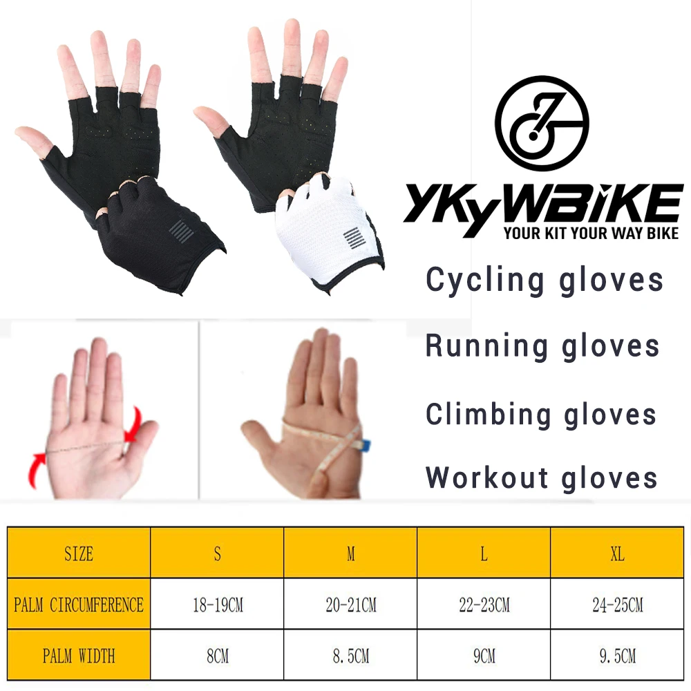 YKYWBIKE Cycling Half Finger Gloves XRD Bicycle Mittens Racing Road Bike Glove MTB Men Women Sports Bike Equipment For Gift