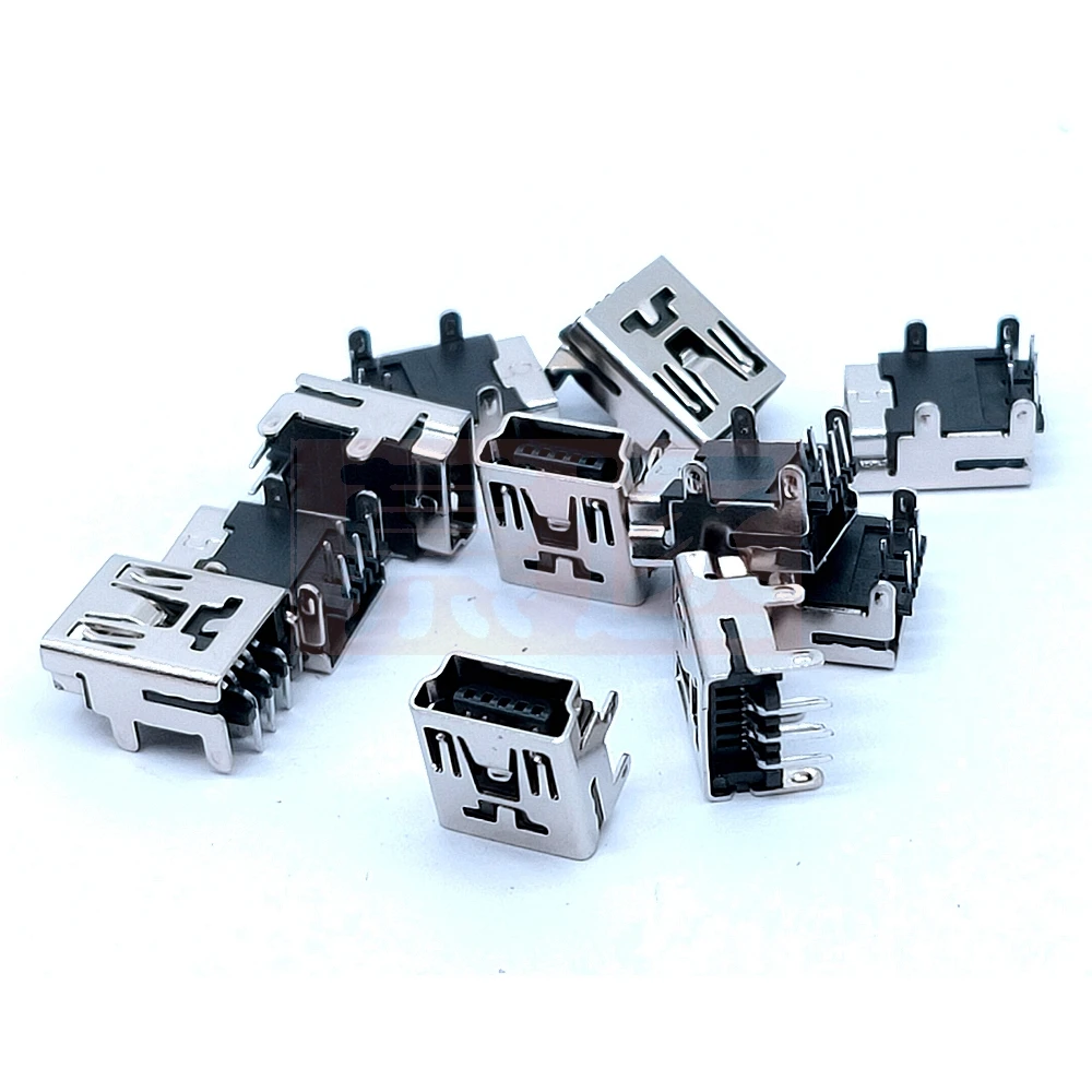 10Pcs Mini USB Type B 5-Pin Female Socket Right Angle DIP Jack Connector