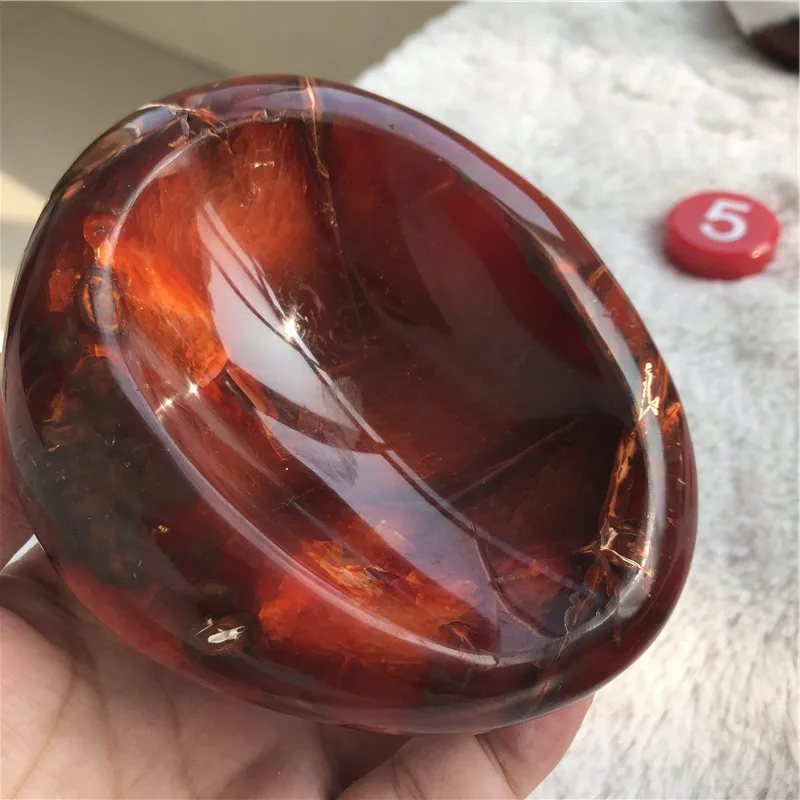 

Polished natural irregular shape red agate stone carnelian bowls for decoration