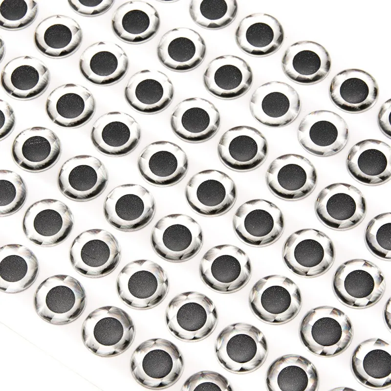 100pcs/lot 3/4/5/6mm Fishing Lure DIY Eyes Holographic 3D Simulation Sticker Fly Fishing Minnow Artificial Diy Baits Sticker