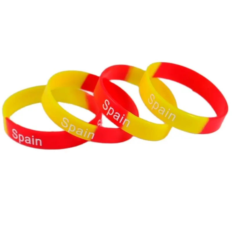 6x Spain National Team Football Soccer Basketball Silicone Bracelet Bangle Wristband Sport Fashion Jewelry Party Gift